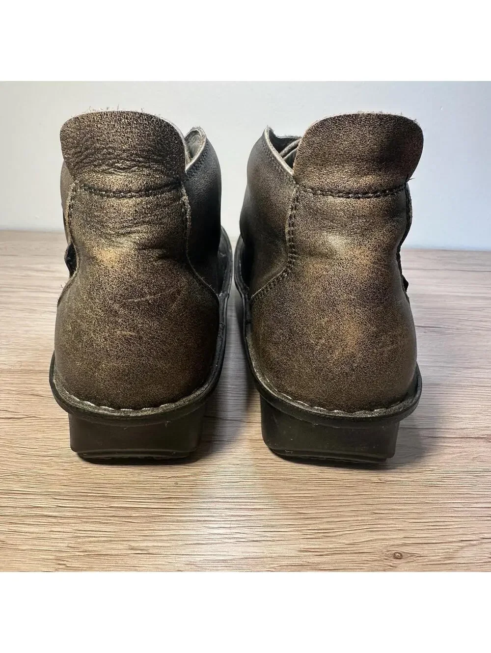 Alegria Boots Womens 40 Caiti Ankle Booties Taupe Leather Buckle Round Toe 8.5